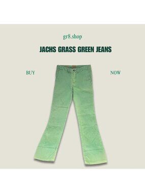Jachs Grass Green Flared Jeans Mens Size 30 Cotton Casual Made In China